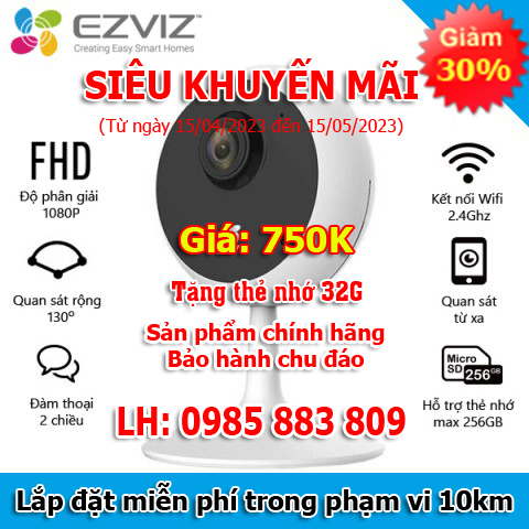 Camera Wifi Ezviz C1C Full HD 1080P Đàm Thoại 2 Chiều